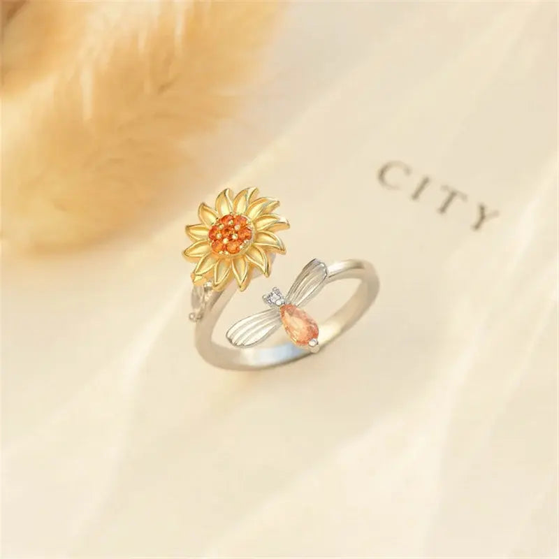 Ulrich Sunflower Bee Fidget Ring Gifts